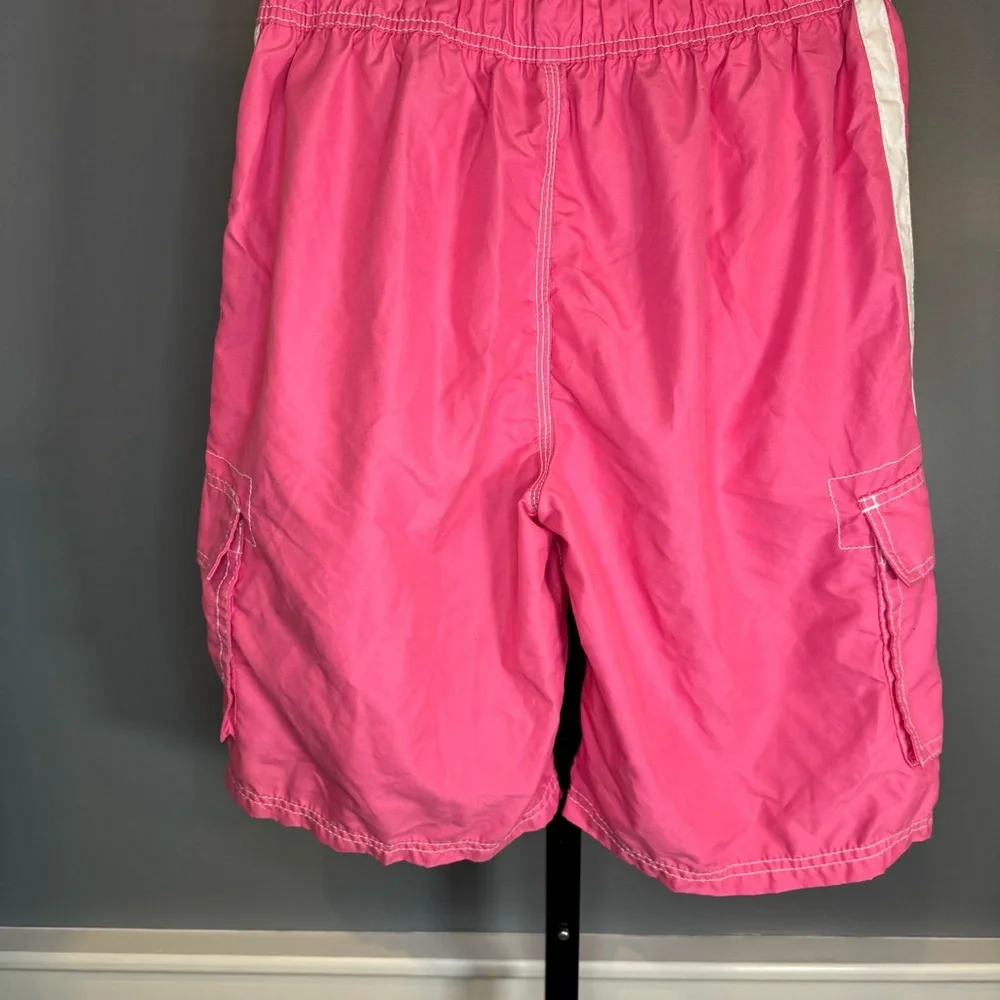 Kanu Surf Pink Board Shorts Swim‎ Trunks Cargo Pockets Medium